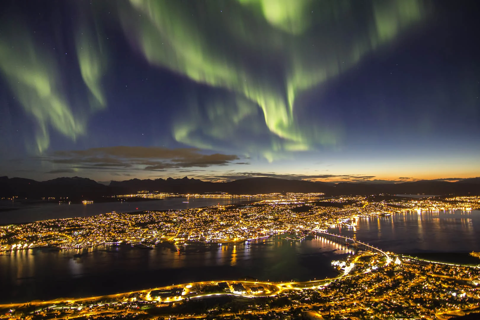 Northern lights over Tromso maritime experience
